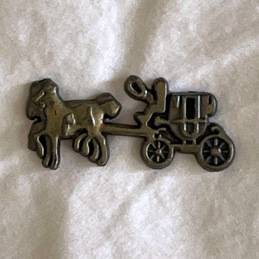 Coach Horse and Carriage Metal Emblem Bag Hardware Replacement Logo Brass Tone